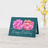 Prachtige Roze Tulp  Bloemen Boeket Verjaardag Kaart (Gele Bloem)