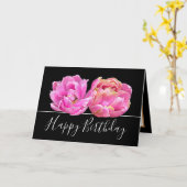 Prachtige Roze Tulp  Bloemen Boeket Verjaardag Kaart (Gele Bloem)