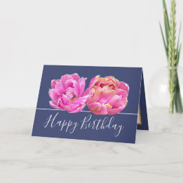 Prachtige Roze Tulp  Bloemen Boeket Verjaardag Kaart