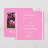 Prachtige roze tulp bloemen bruiloft kaart (Voorkant / Achterkant)