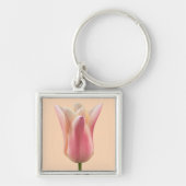 Prachtige Roze Tulp Sleutelhanger Geschenken (Voorkant)