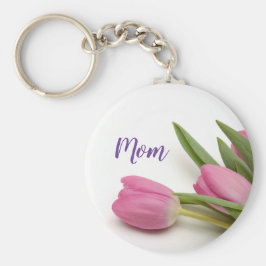 Prachtige roze tulpen met tekst sleutelhanger