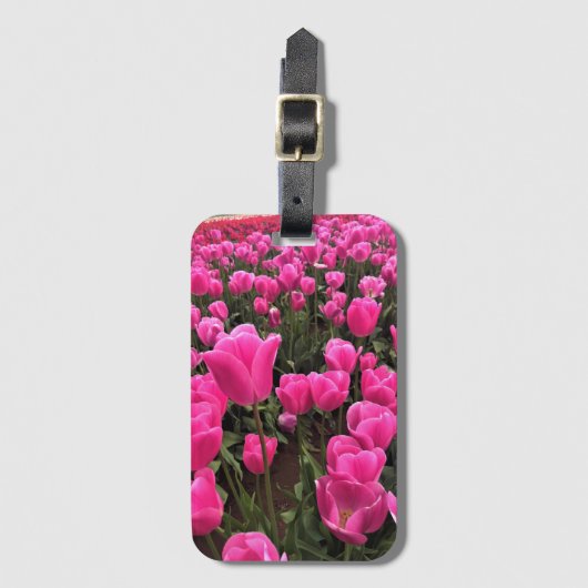 Prachtige roze tulpen, Oregon Bagagelabel (Voorkant (verticaal))