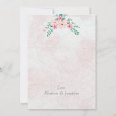 Prachtige roze Waterverf bruiloft Bedankkaart (Achterkant)