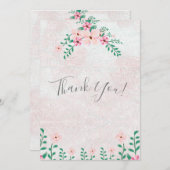 Prachtige roze Waterverf bruiloft Bedankkaart (Voorkant / Achterkant)