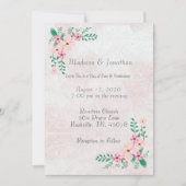 Prachtige roze Waterverf bruiloft Kaart (Voorkant)