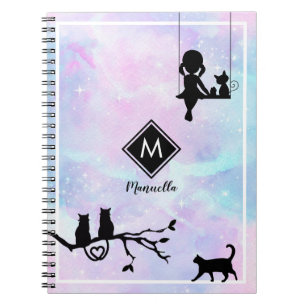 Prachtige roze Waterverf Galaxy Girl Diary Notitieboek
