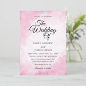 prachtige roze waterverf trouwuitnodigingen kaart (Staand voorkant)