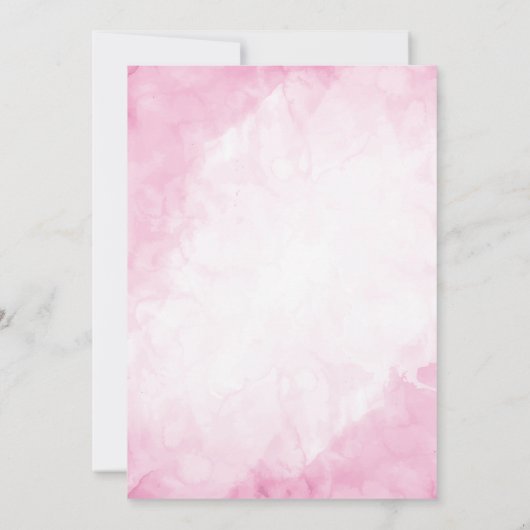 prachtige roze waterverf trouwuitnodigingen kaart (Achterkant)