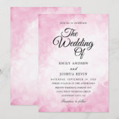 prachtige roze waterverf trouwuitnodigingen kaart (Voorkant / Achterkant)