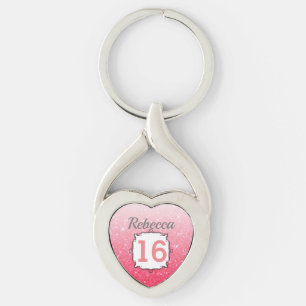Prachtige roze zoete 16 sleutelhanger