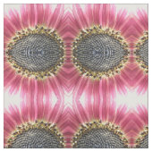 Prachtige roze zonnebloempjes met patterned fabric stof (Swatch)