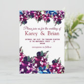 Prachtige Rozen Bloemen bruiloft uitnodiging Kaart (Staand voorkant)