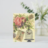 Prachtige rozen bloemen Eiffeltoren Briefkaart (Staand voorkant)