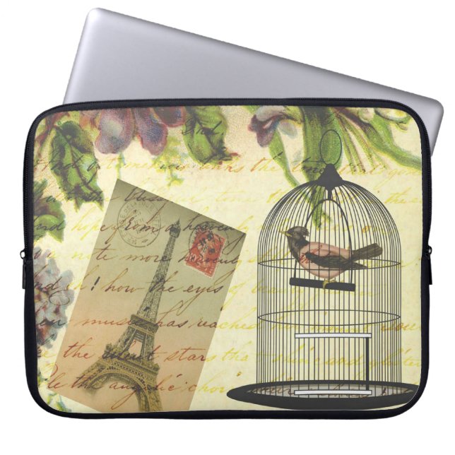 Prachtige  rozen bloemen Eiffeltoren Laptop Sleeve (Voorkant)