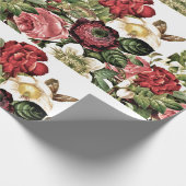 Prachtige  Rozen / Donkerrood en ivoor Cadeaupapier (Hoek)