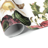 Prachtige  Rozen / Donkerrood en ivoor Cadeaupapier (Rol Hoek)