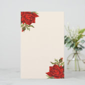 Prachtige  rozen Elegant Briefpapier (Staand voorkant)