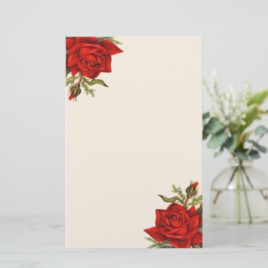 Prachtige  rozen Elegant Briefpapier (Staand voorkant)