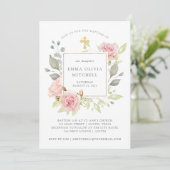 Prachtige Rozen | Elegant Pink Floral Baptisme Kaart (Staand voorkant)