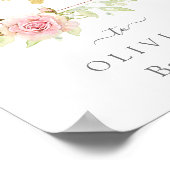 Prachtige Rozen | Elegant Pink Floral Baptisme Poster (Hoek)