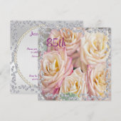 Prachtige Rozen en diamanten 85ste verjaardag Kaart (Voorkant / Achterkant)