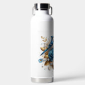 Prachtige Rozen, madeliefjes en een Blue Jay Waterfles (Voorkant)