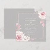 Prachtige Rozen met een modern Lijst bruiloft Kaart (Voorkant / Achterkant)