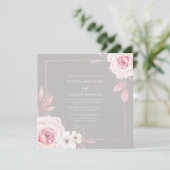 Prachtige Rozen met een modern Lijst bruiloft Kaart (Staand voorkant)