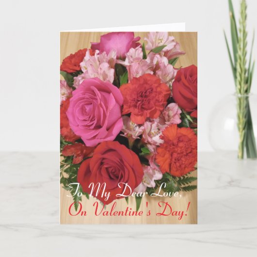 Prachtige rozen op Valentijnsdag, gevouwen kaart (Voorkant)