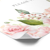 Prachtige Rozen | Pink Floral Gold Wedding Favors Poster (Hoek)