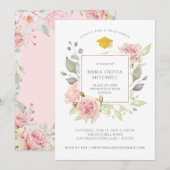 Prachtige Rozen | Roze Floral Graduy Party Kaart (Voorkant / Achterkant)