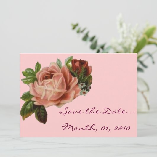 Prachtige  Rozen Save The Date (Staand voorkant)