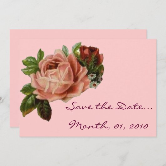 Prachtige  Rozen Save The Date (Voorkant / Achterkant)