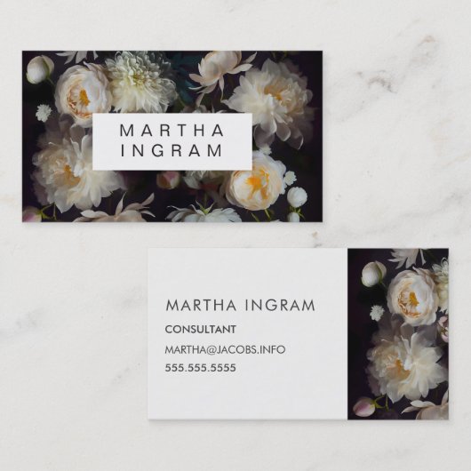 Prachtige rozen voor , ontwerp visitekaartje (Voorkant / Achterkant)