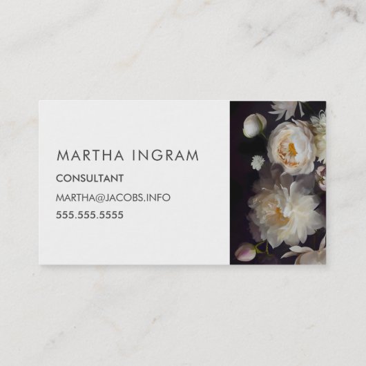 Prachtige rozen voor , ontwerp visitekaartje (Achterkant)