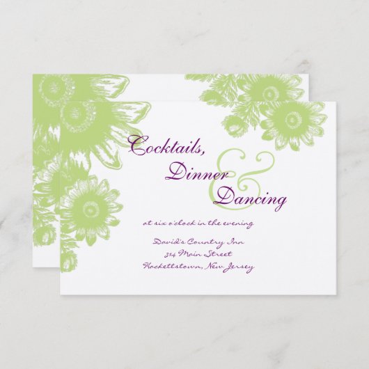 Prachtige RSVP-kaart voor het uitzenden van een b Kaart (Voorkant / Achterkant)