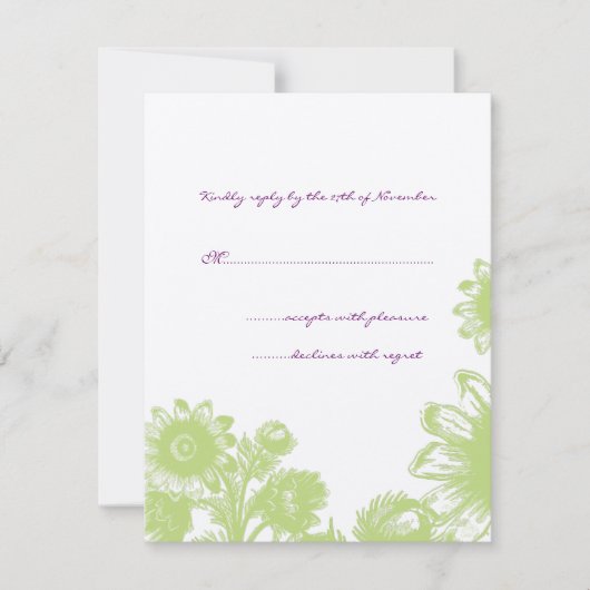 Prachtige  RSVP-kaart voor het uitzenden van een b RSVP Kaartje (Voorkant)