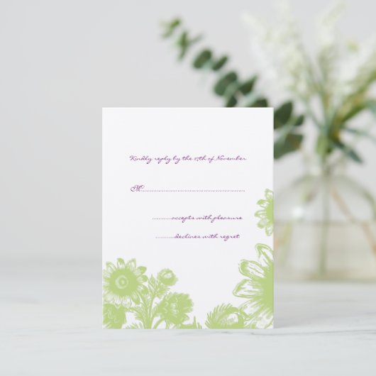 Prachtige  RSVP-kaart voor het uitzenden van een b RSVP Kaartje (Staand voorkant)