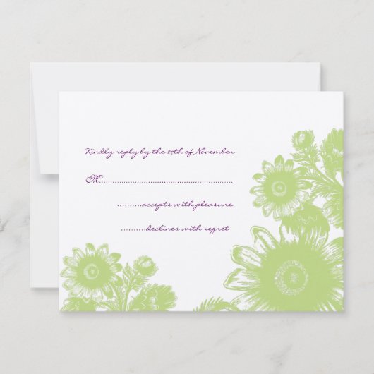 Prachtige  RSVP-kaart voor het uitzenden van een b RSVP Kaartje (Voorkant)