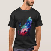 Prachtige ruimte-nebula Galaxy Cat Silhouette T-Sh T-shirt (Voorkant)