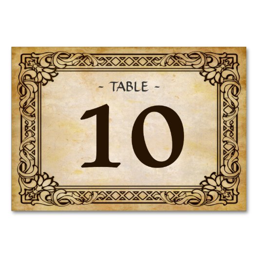 Prachtige  Rustic Wedding Table Number Kaart (Voorkant)