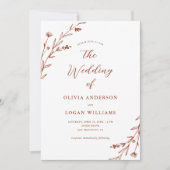 Prachtige rustieke terracotta Wildflower Boho brui Kaart (Voorkant)