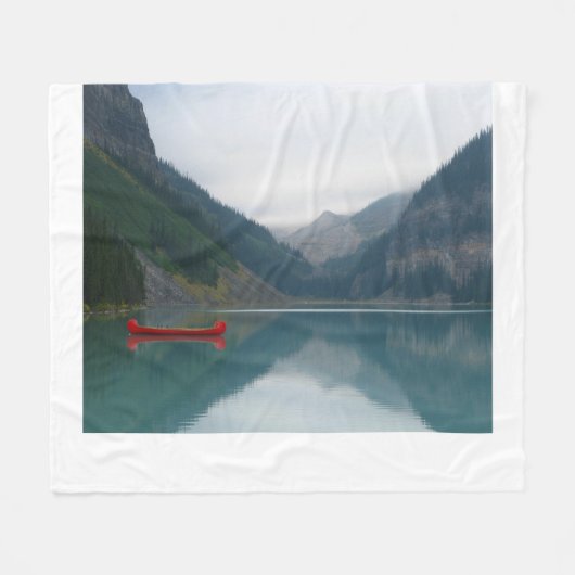 Prachtige rustige Lake Red Canoe boot Fleece Deken (Voorkant (Horizontaal))