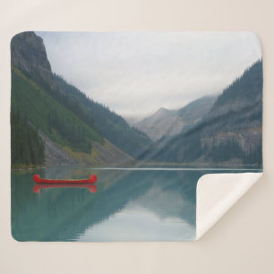 Prachtige rustige Lake Red Canoe boot Sherpa Deken