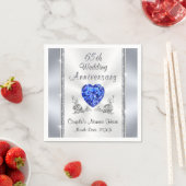 Prachtige saffier 65e huwelijksjubileum servetten (Insitu)