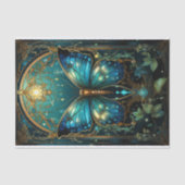 Prachtige saffier blauwe vlinder tissuepapier (Voorkant)