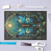 Prachtige saffier blauwe vlinder tissuepapier (Craft)