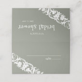 Prachtige saliegroene griezelige gezicht bloemrijk plaatskaartje (Buitenkant ongevouwen)