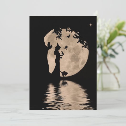 Prachtige Samhain Blessing met heks en dieren (Staand voorkant)